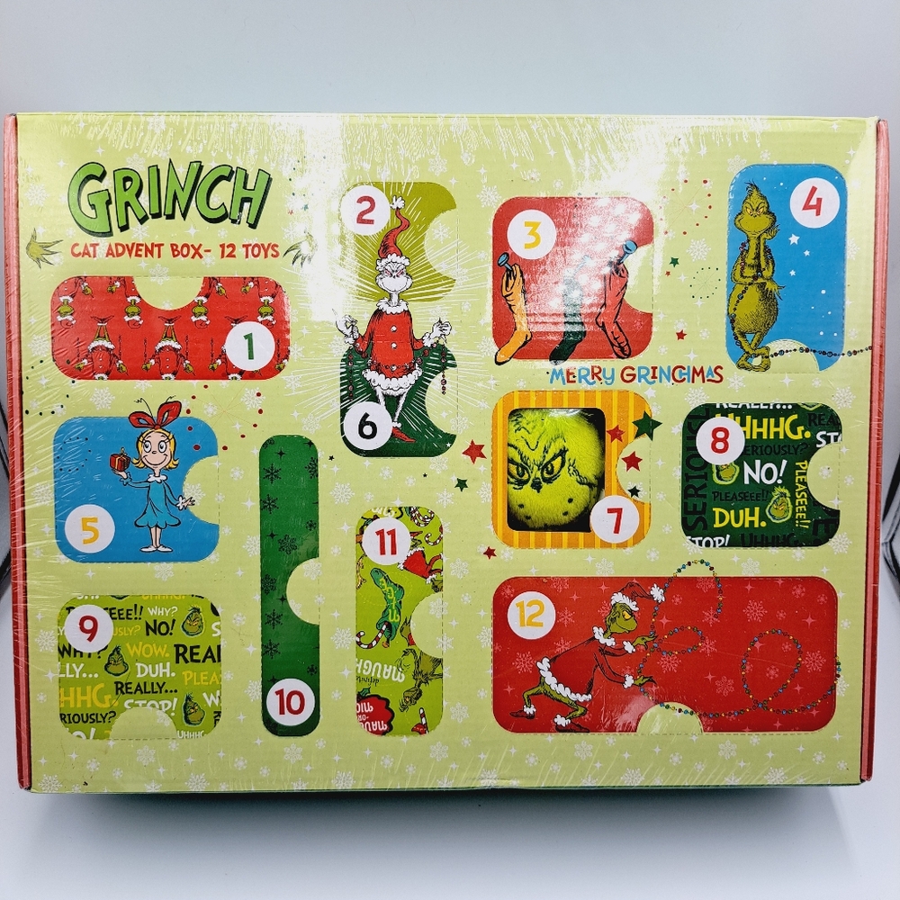 Dr. Seuss Grinch Holiday Cat Advent Box - 12 Days Of Grinch Fun